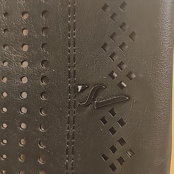 Simply Vera Vera Wang Black Faux Leather Laser Cut Out Crossbody Bag - Picture 2 of 5